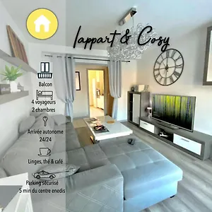 Le Cafe Charmant, Dans Immeuble Avec Parking Barriere, Balcon Appartement